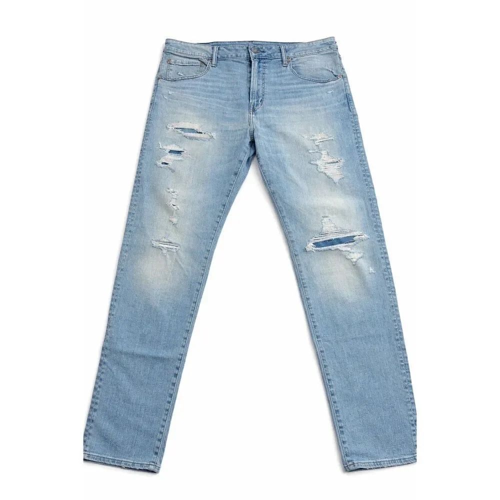 American Eagle Distressed Airflex+ Athletic Fit Denim Jeans Size 38 X 32